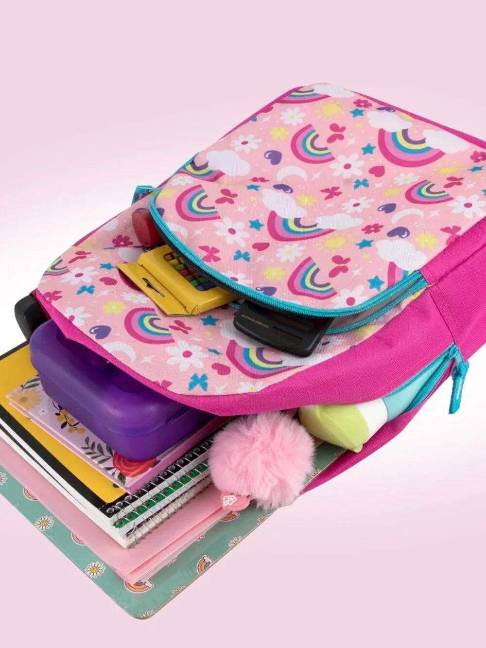 15 Inch Fun Printed Backpack with Front Zippered Pocket & Padded Adjustable Shou